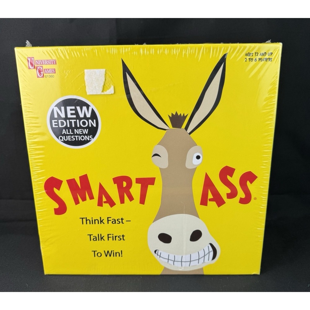 Smart Ass Think Fast Trivia Board Game 2 - 6 Players Tabletop Wrap Sealed NEW